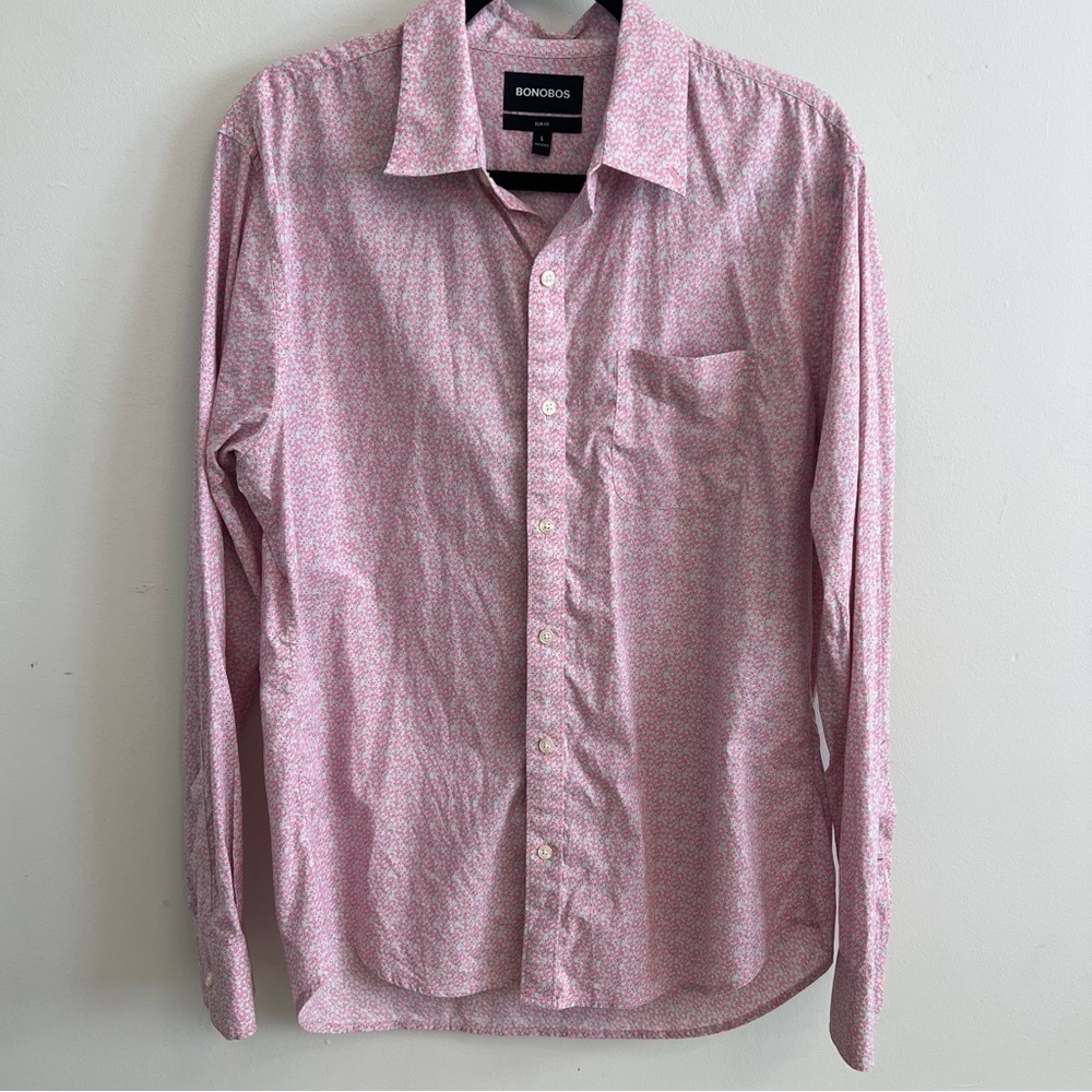 Bonobos Men's Floral Pink Button Down